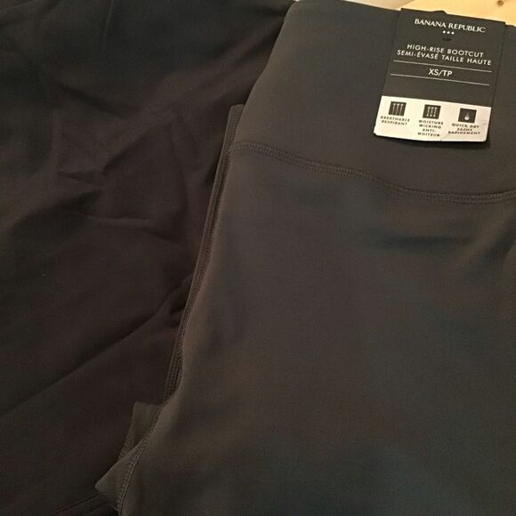 𝅺BANANA Republic track pants high rise waist tall yoga XS dark green bootcut - Picture 6 of 10